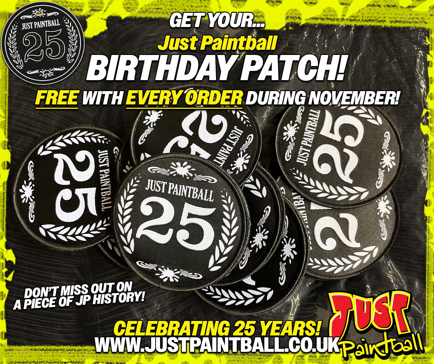 JP Birthday Patch for FREE with every order in November!
