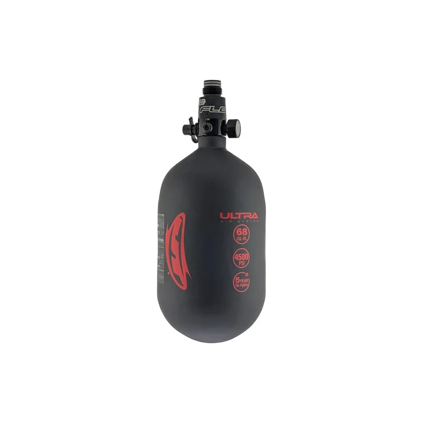 JT Paintball Ultra Light Tank - 68ci Black with Grey Logo (Bottle Only)