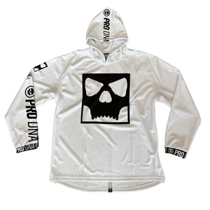 Infamous Lightweight Hoodie - skull icon (white)