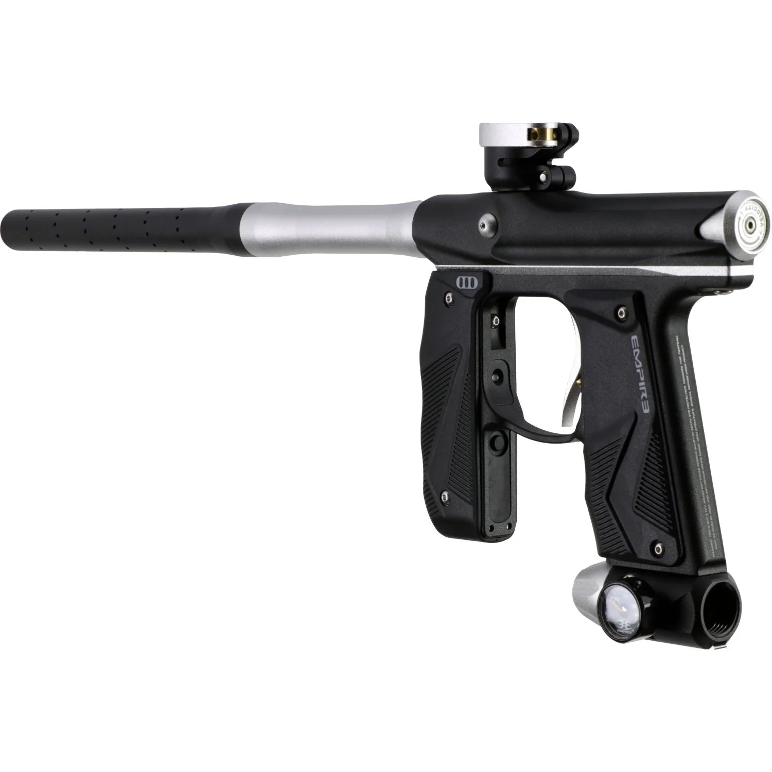 Empire Mini GS - Dust Black / Dust Silver (2 Piece Barrel) – Just Paintball
