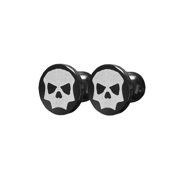 Infamous Skull Plugs - Aluminum Anodized (JT Proflex) - Black