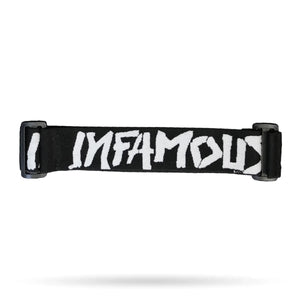 INFAMOUS™ SPRAY WHITE LOGO GOGGLE STRAP – LIMITED EDITION