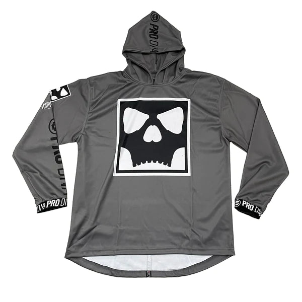 Infamous Lightweight Hoodie - skull icon (grey)