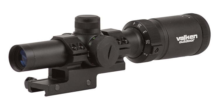 Valken Outdoor 1-4×20 w/Mount Mil-Dot Reticle Scope - Save £15